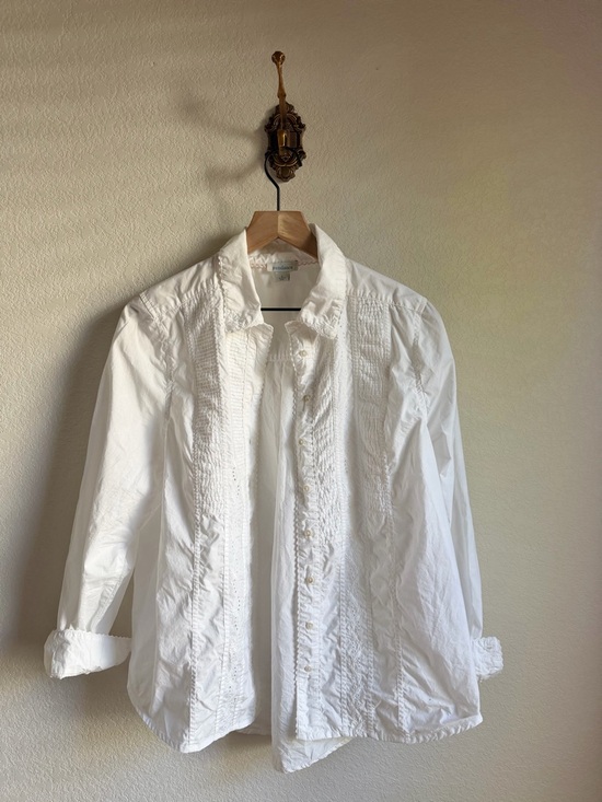 Sundance Tops - Sundance White Textured Button-Down Blouse